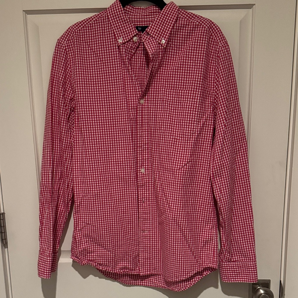 GAP Red Gingham Button Down Shirt